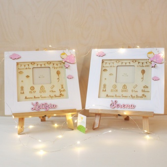 Quadretto nascita con riquadro per foto ed incisioni