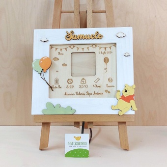 Quadretto nascita con riquadro per foto ed incisioni