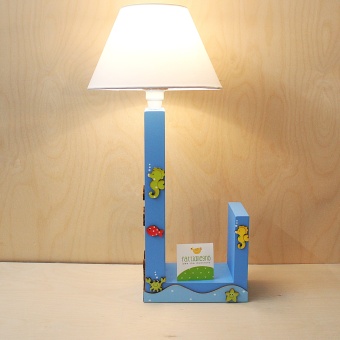 Lampada portalibro tema marino in legno
