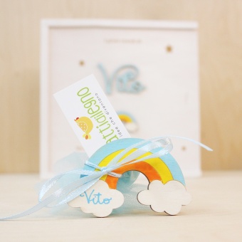 Box nascita Arcobaleno, personalizzata e dipinta a mano